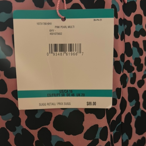 Pappagallo Pink and Blue Leopard Print Dress - Picture 5 of 5